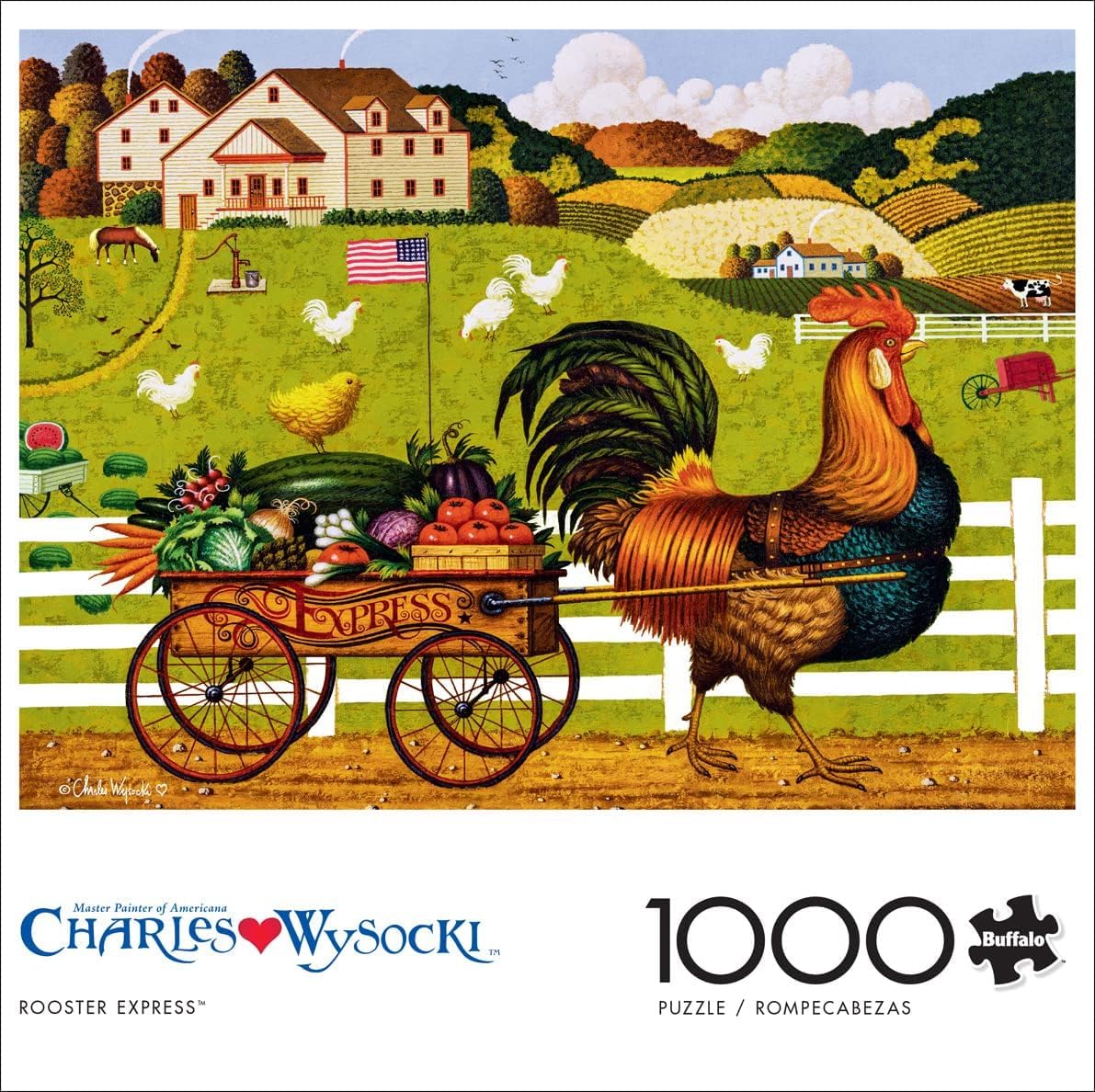Buffalo Games - Charles Wysocki Rooster Express - 1000 Piece Jigsaw Puzzle