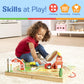 Melissa & Doug 17-Piece Wooden Take-Along Tabletop Farm, 4 Farm Vehicles, Play Pieces, Barn, Grain House Take-Along Pretend Play Toy Barn Toys for
