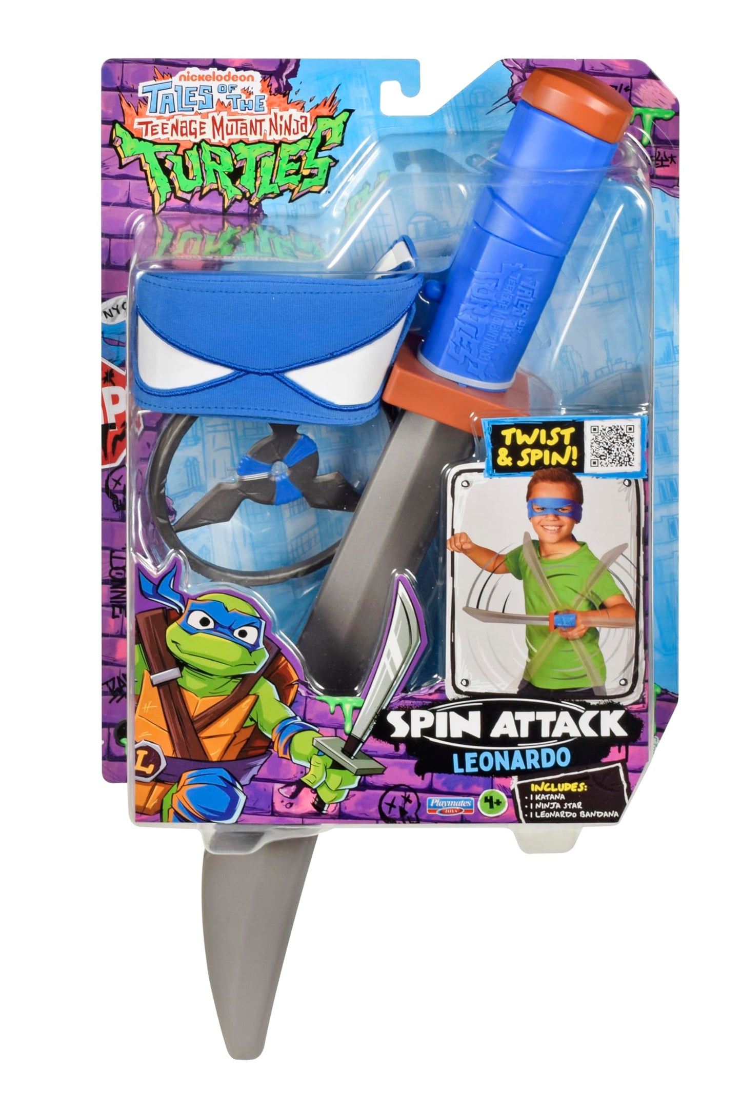 Teenage Mutant Ninja Turtles Tales of the Spin Attack Leonardo Katana Sword Role Play by Playmates Toys