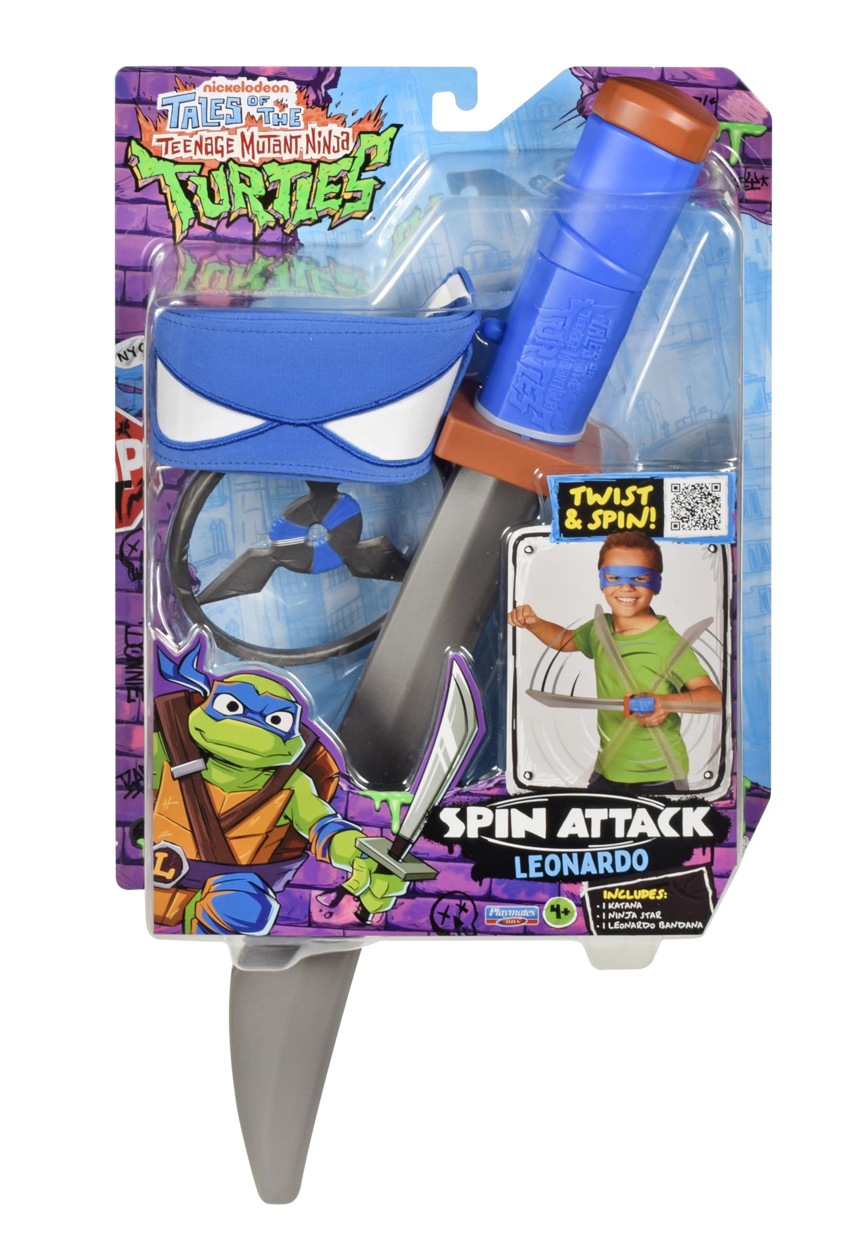 Teenage Mutant Ninja Turtles Tales of the Spin Attack Leonardo Katana Sword Role Play by Playmates Toys