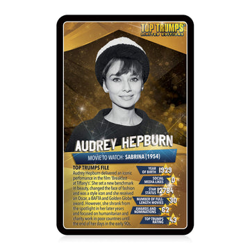 Top Trumps Card Game Top 30 Movie Stars - Family Games for Kids and Adults - Learning Games - Kids Card Games for 2 Players and More - Kid War Games