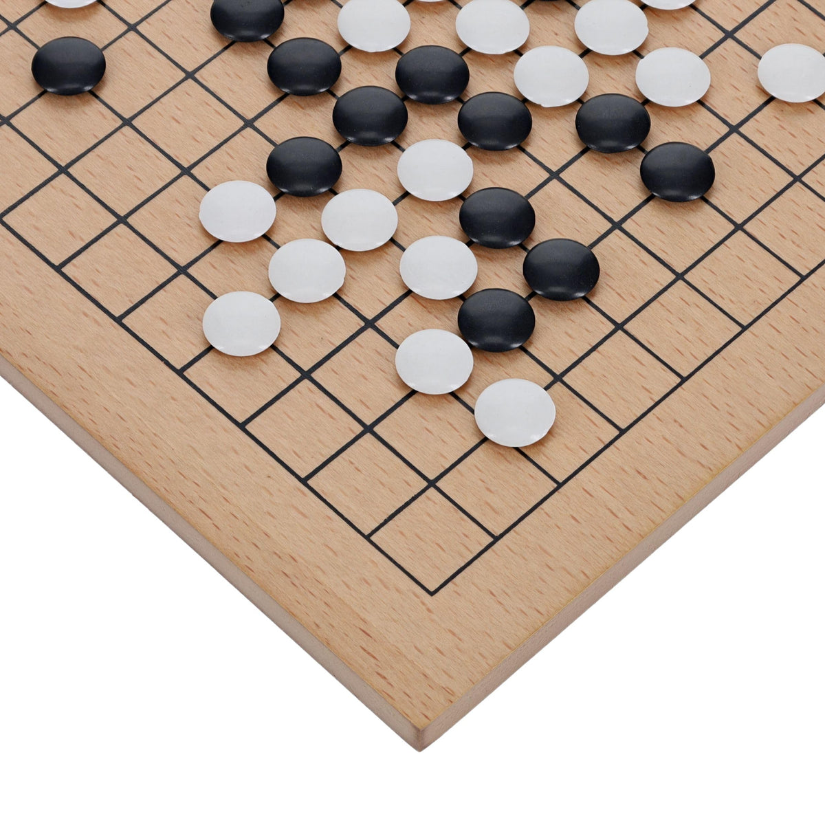 WE Games Go Game Set 11.75 Inch - Traditional Go Set with Light Wooden Board 19 Tiles, Wood Veneer Goban, Strategy Board Games for Adults, Go Board