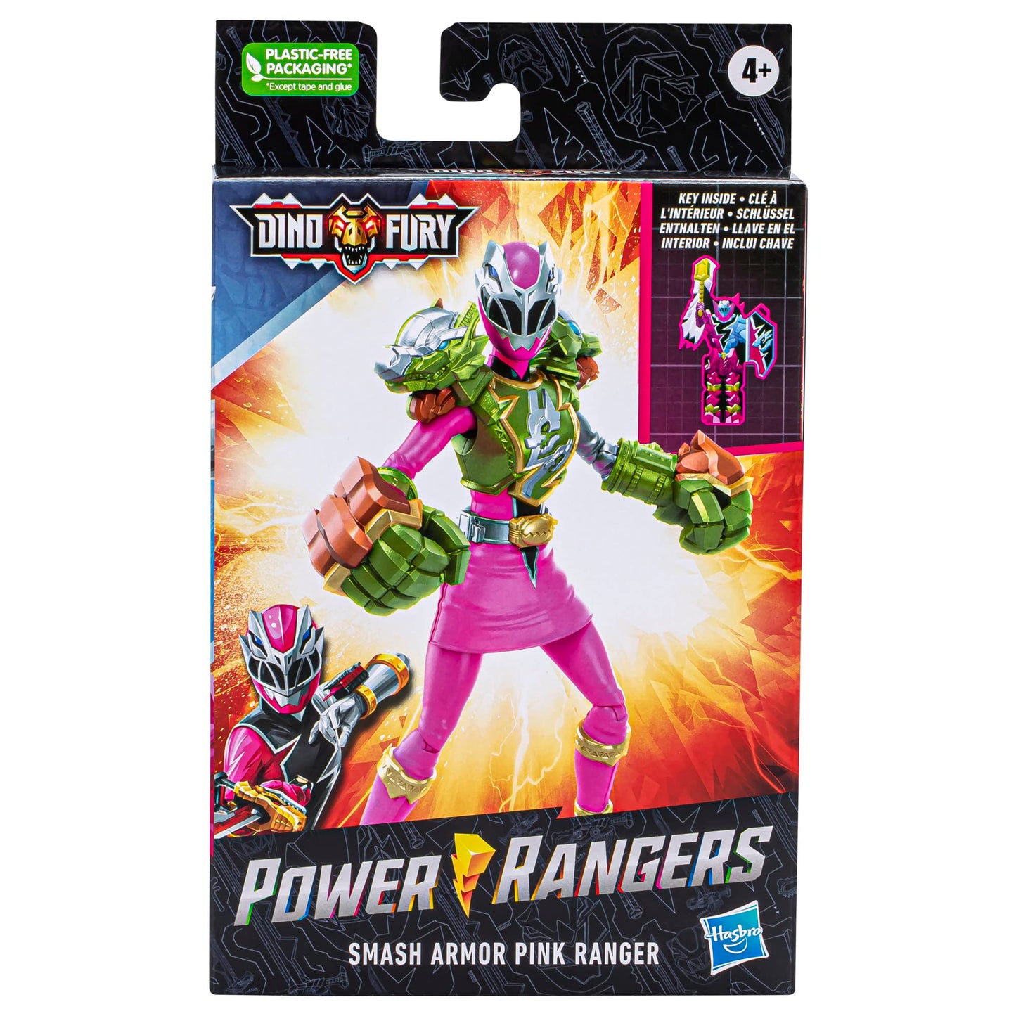 Power Rangers Dino Fury Smash Armor Pink Ranger, 6-Inch Power Rangers Action Figures Make Great Gifts for Boys and Girls Ages 4 and Up