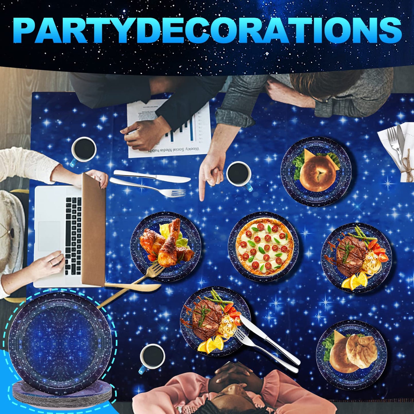 RAIHOMKIT 41 Pack Galaxy Party Supplies, Space Party Tableware Set