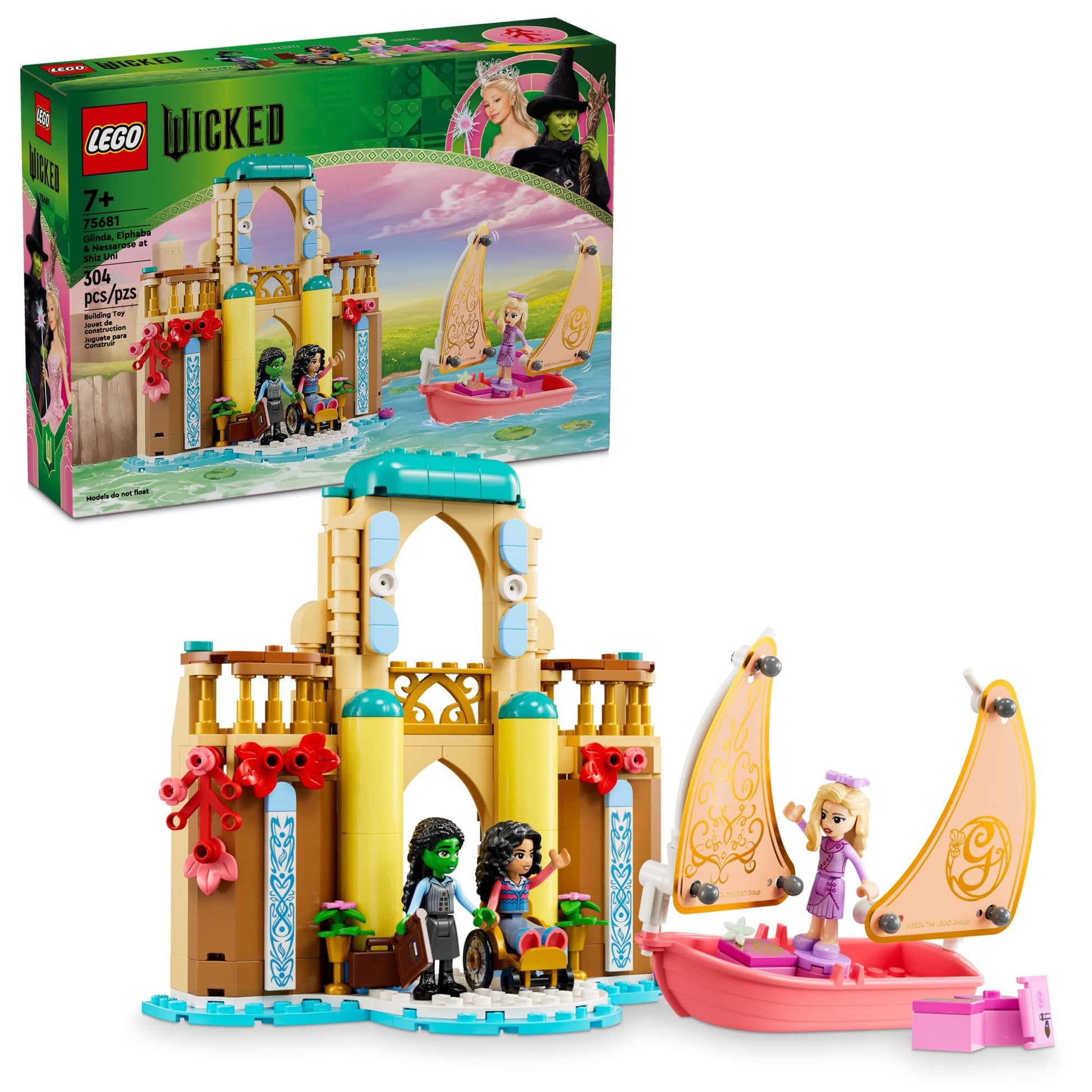 LEGO Wicked Glinda, Elphaba & Nessarose at Shiz University Building Toys - Gifts for Birthdays - Wicked Toys for Kids, Girls & Boys, Age 7+ - 75681