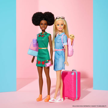 Barbie Travel Nikki Doll, Kitty Ear Brunette Hair, with 5 Accessories