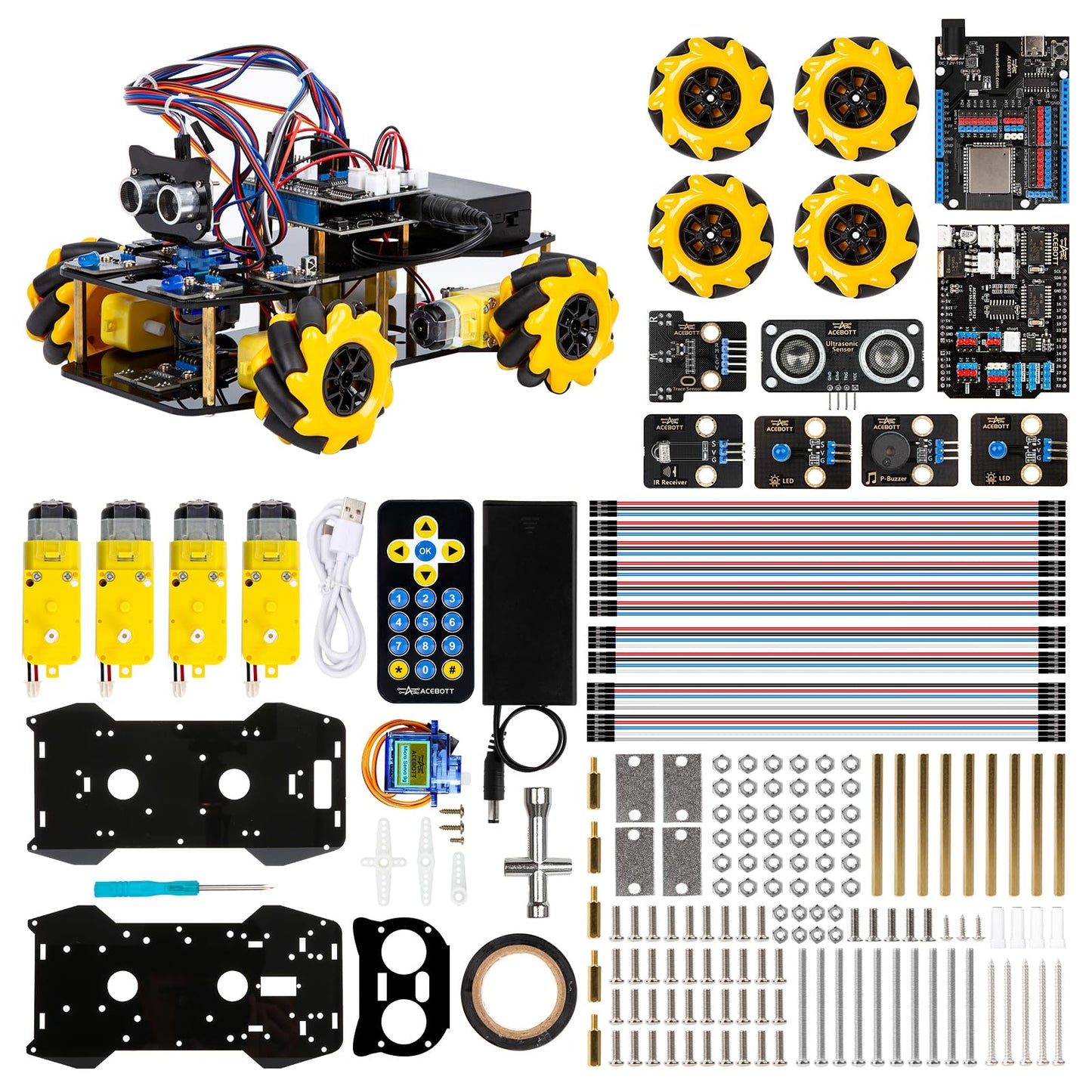 ACEBOTT Smart Robot Car Kit Compatible with Arduino, Robotics for Kids Ages 8-12 12-16, Electronic Programming Project/STEM Science Kits Coding Gifts