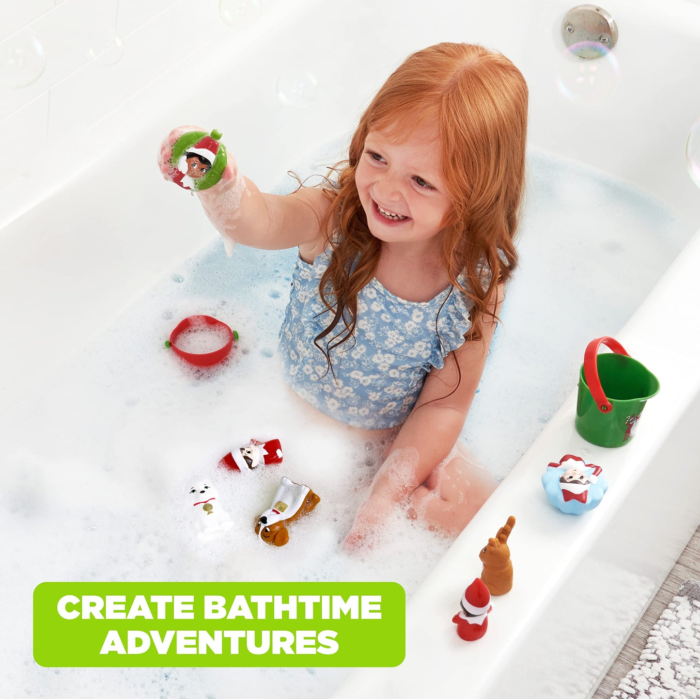 Elf on the Shelf 10 Piece Bath Toy Value Set - Kids Bath Toys