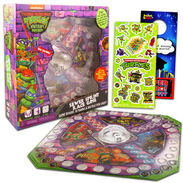 Teenage Mutant Ninja Turtles Pop Up Board Game - Bundle with TMNT Board Game for Kids with Pop Up Dice Plus Stickers, More | Teenage Mutant Ninja