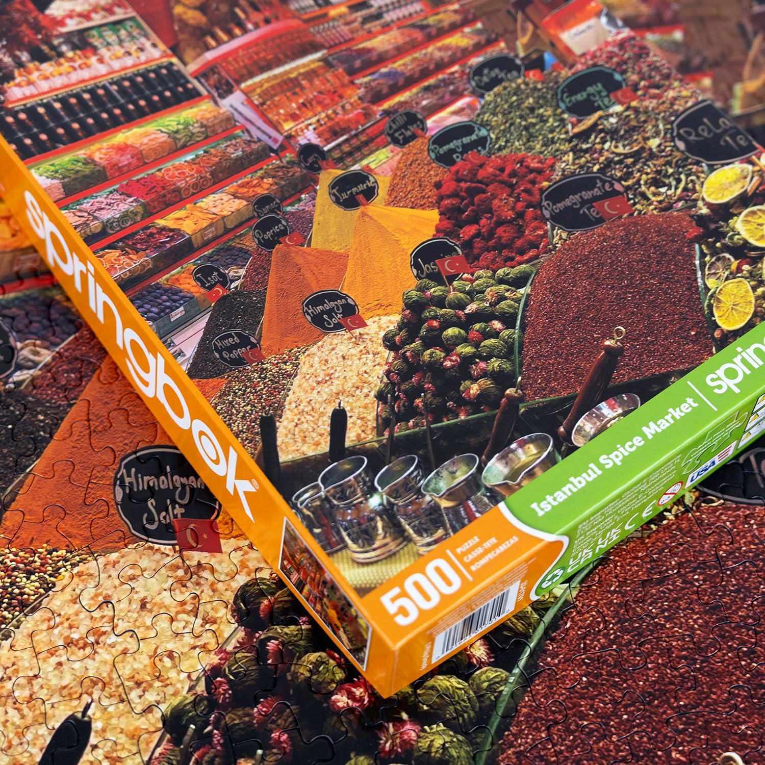 Springbok's Istanbul Spice Market 500 Piece Jigsaw Puzzle for Adults Takes You on a Journey Through The Colorful Markets of Istanbul - Made in The USA
