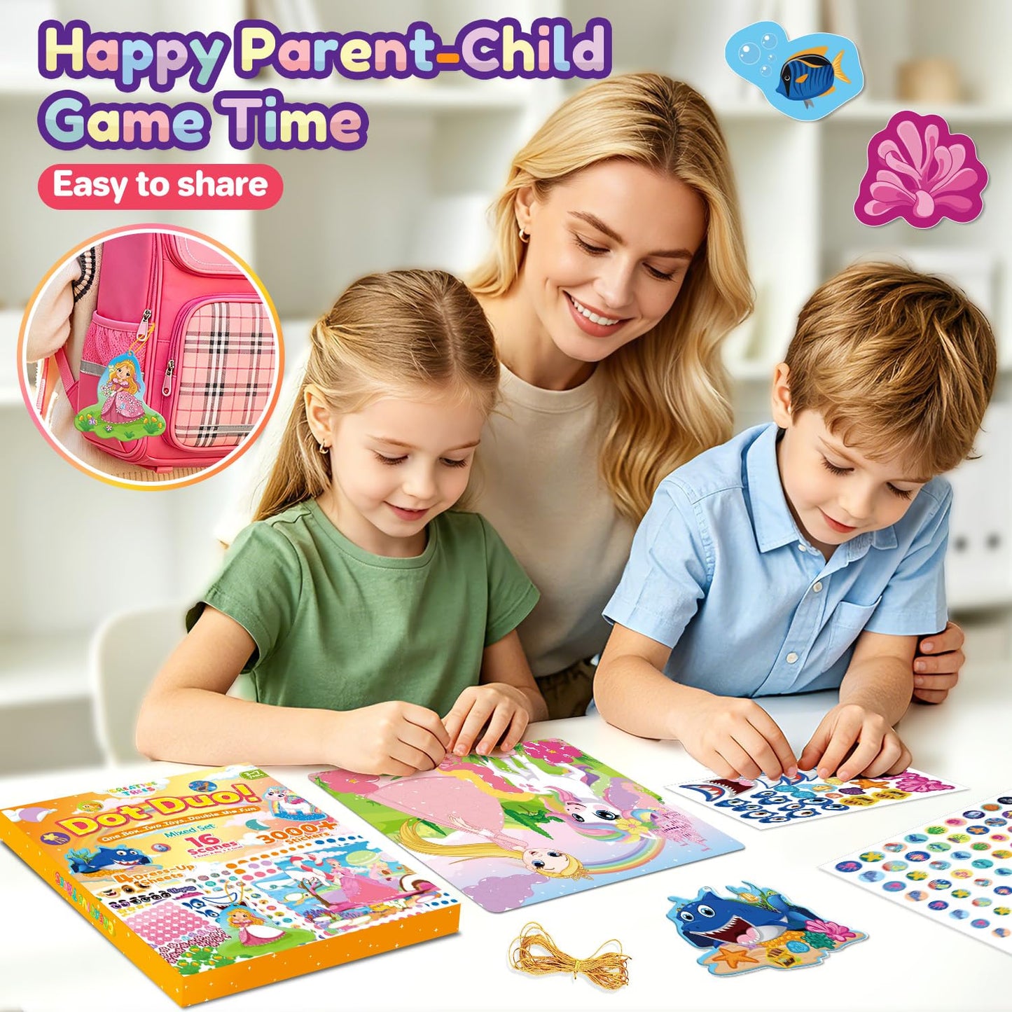 Dot Art Kit for Kids with Small Dot Decorated Cards, No Mess Sticker for Toddlers 3-6, Craft Kits, DIY Creative Activity, Travel Toy, Birthday Gifts