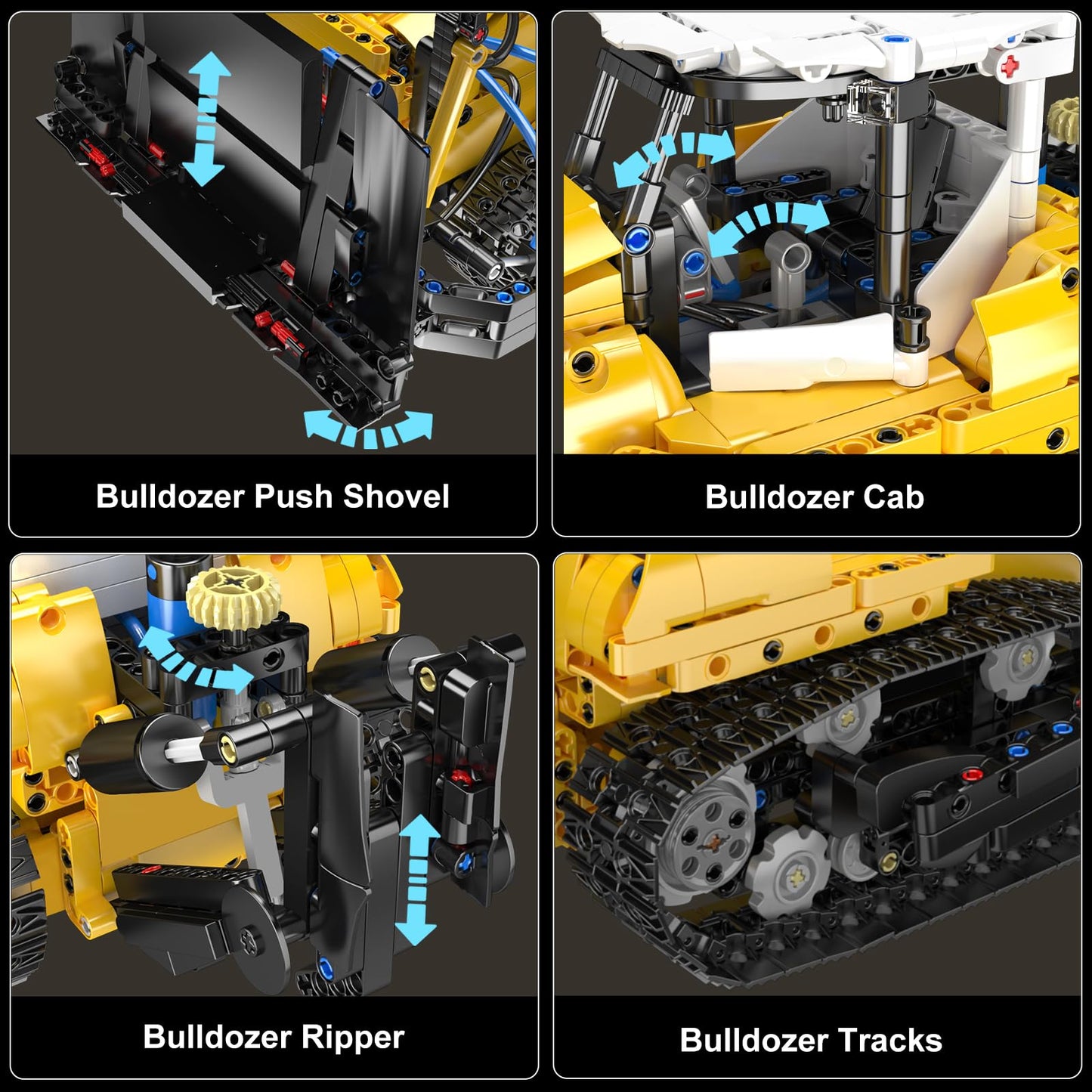 Mould King 19019 Bulldozer Building Set - Technique Heavy Bulldozer Truck Model Kits, Collectible Construction Vehicle Toys, DIY Engineering Building