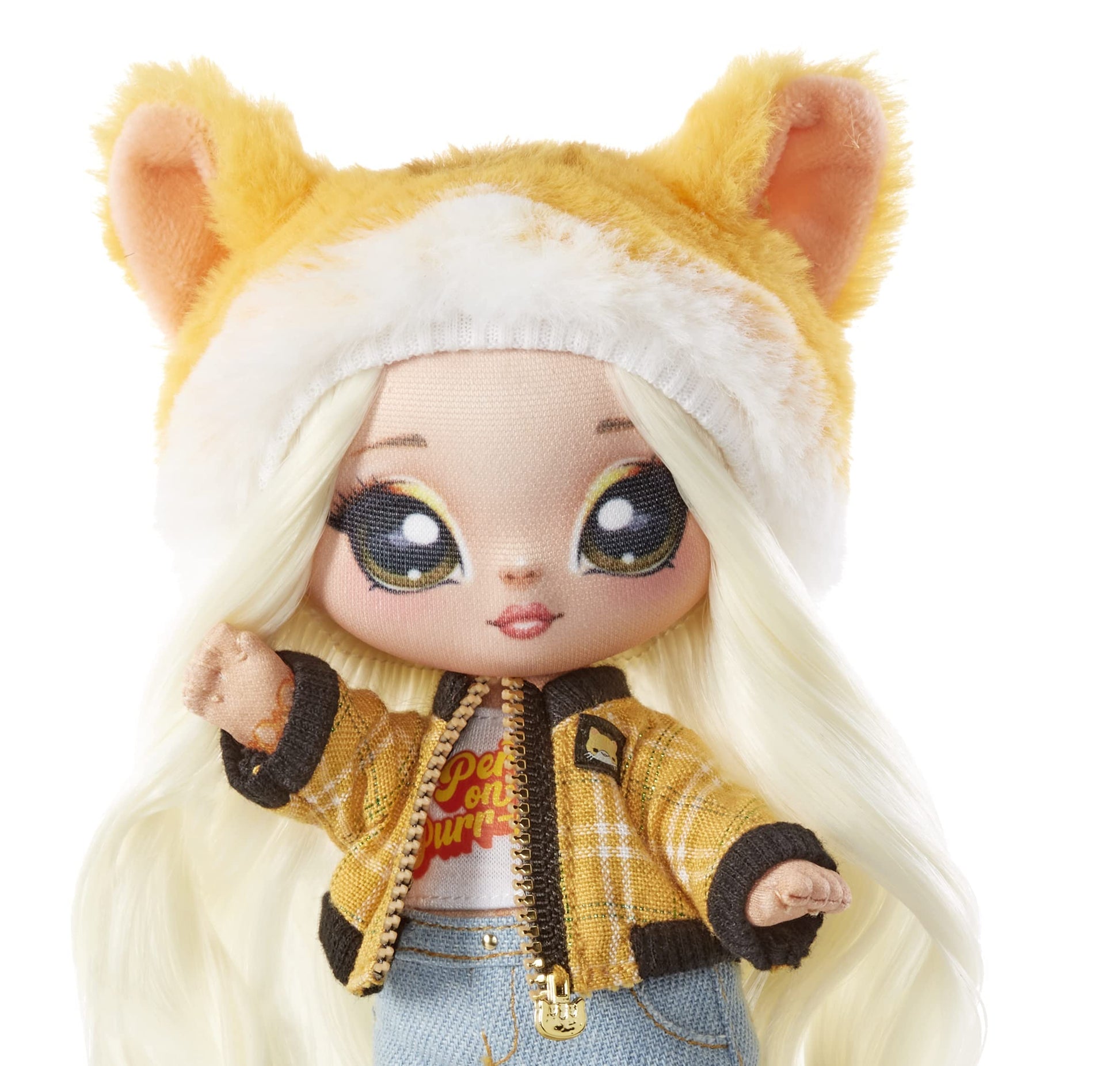 Na Na Na Surprise Glam Series 2 Tabitha Nekota - Tabby Cat-Inspired 7.5" Fashion Doll with Platinum Blonde Hair and Metallic Clip-on Kitty Purse