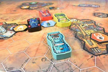 Rebellion Unplugged: Joyride: Survival of the Fastest - Car Combat Board Game, Battle On Maps & Racetracks, Ages 12+, 2-4 Players