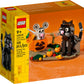 LEGO Halloween Cat & Mouse 40570 Building Kit, Whimsical Halloween Dtecor with Adorable Cat, Mouse, and Pumpkin Toys, Halloween Toy