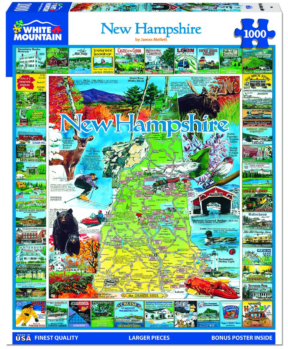 White Mountain 1000 Piece Jigsaw Puzzle, Best of New Hampshire