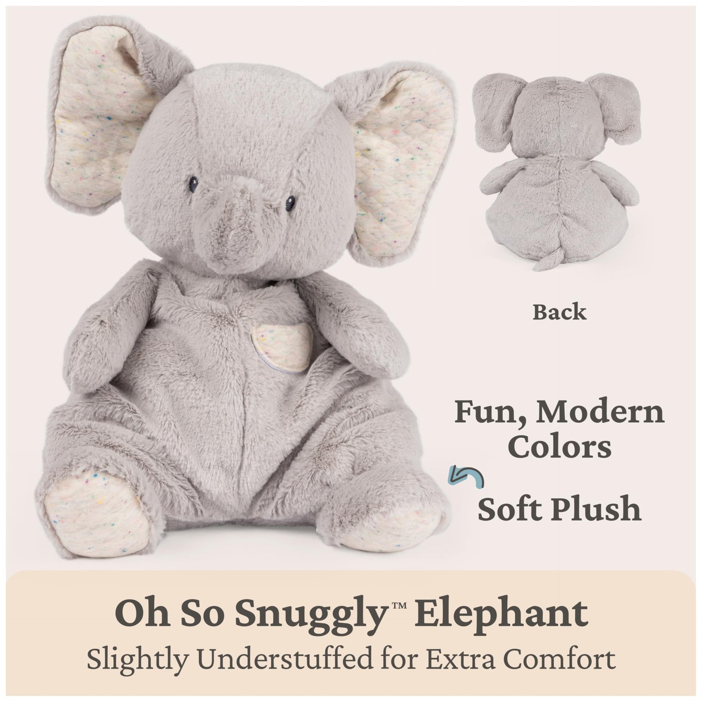 GUND Baby Oh So Snuggly Elephant 12.5-Inch Plush Toy, Ages 0+