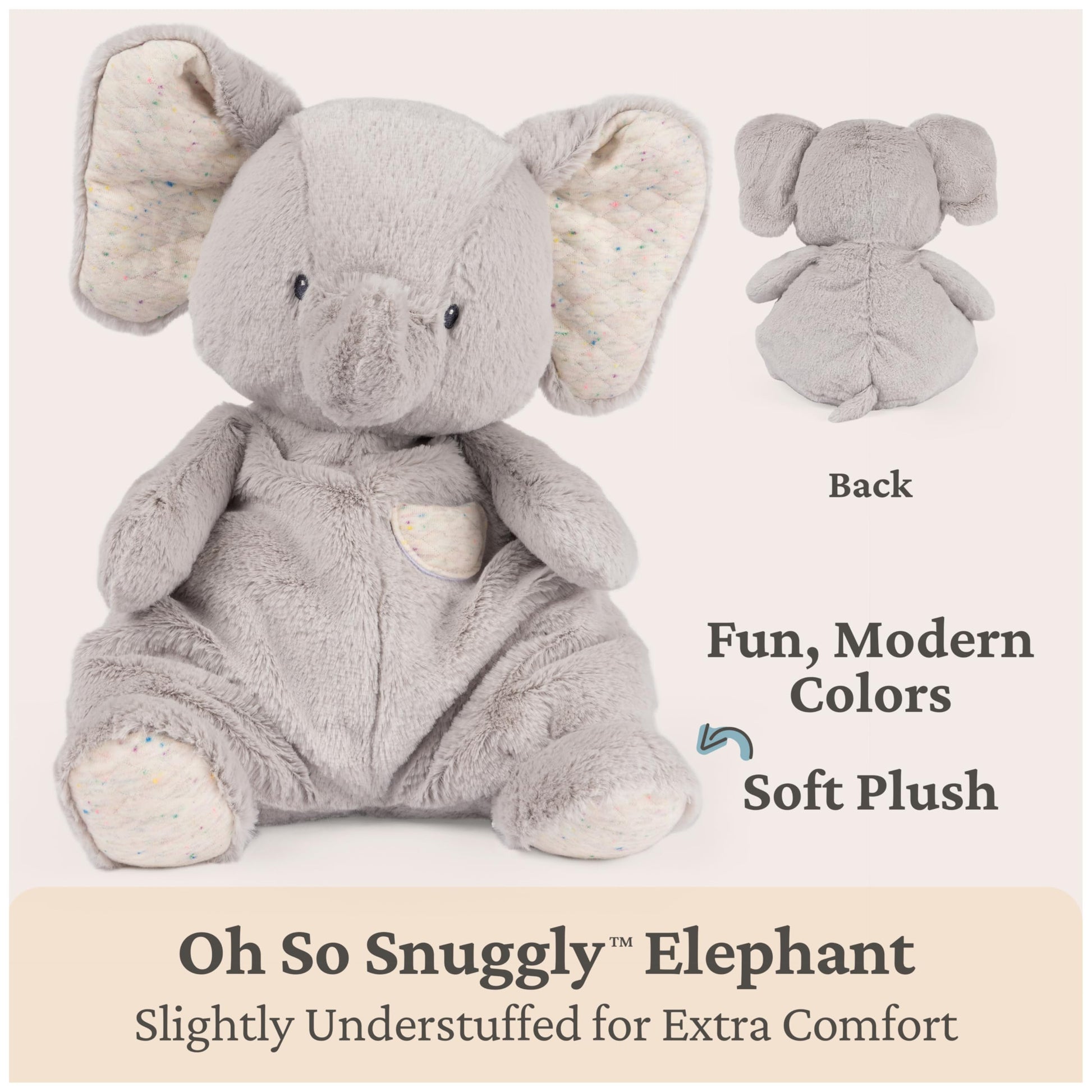 GUND Baby Oh So Snuggly Elephant 12.5-Inch Plush Toy, Ages 0+