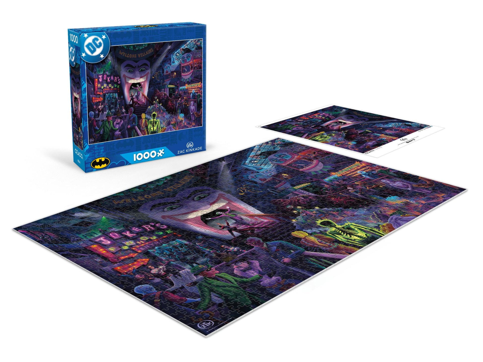 CEACO DC Comics, Thomas Kinkade, The Joker's Ball, 1000 Piece Jigsaw Puzzle
