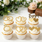 Engaged Cupcake Toppers Gold - Engagement Ring & Heart for Engagement Party Decorations, Bridal Shower Cupcakes, Dessert Table, Engagement Celebration