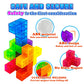 OUXIA Magnetic Building Blocks Magic Magnetic 3D Puzzle Cubes, Set of 7 Multi Shapes Magnetics Blocks with 54 Guide Cards, Children's Educational Toys