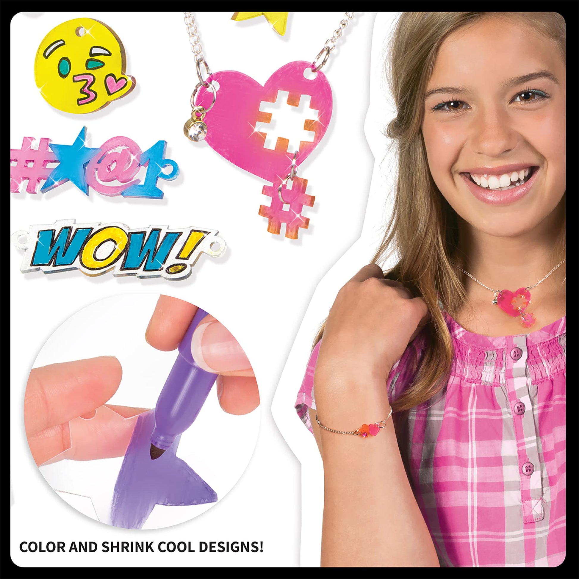 Style Me Up: Shrinky Charms, Kids Crafting, Create 16 Unique Charms and Accessories, Kit Promotes Creativity and Imagination in Kids, for Ages 8