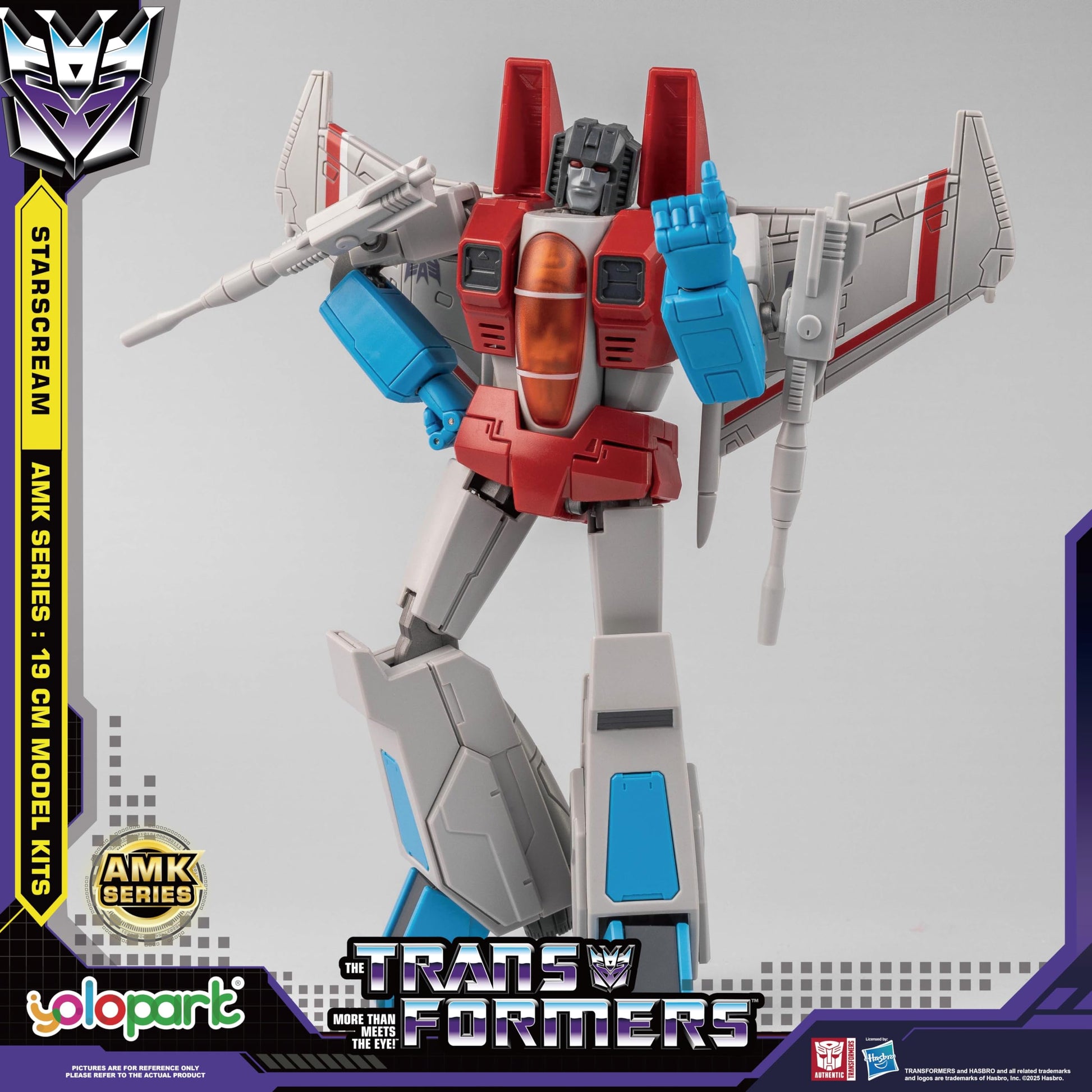 YOLOPARK Starscream Transformer Toys,AMK Series Transformers G1 Action Figures,7.48 Inch Highly Articulated Transformers Decepticon Toys for Adults