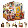 Robotime DIY Miniature House Kit, 1:18 Kitchen Diorama Dollhouse with LED Lights, 3D Wooden Puzzle for Adults, Craft Hobby Gift for Women Men Teens
