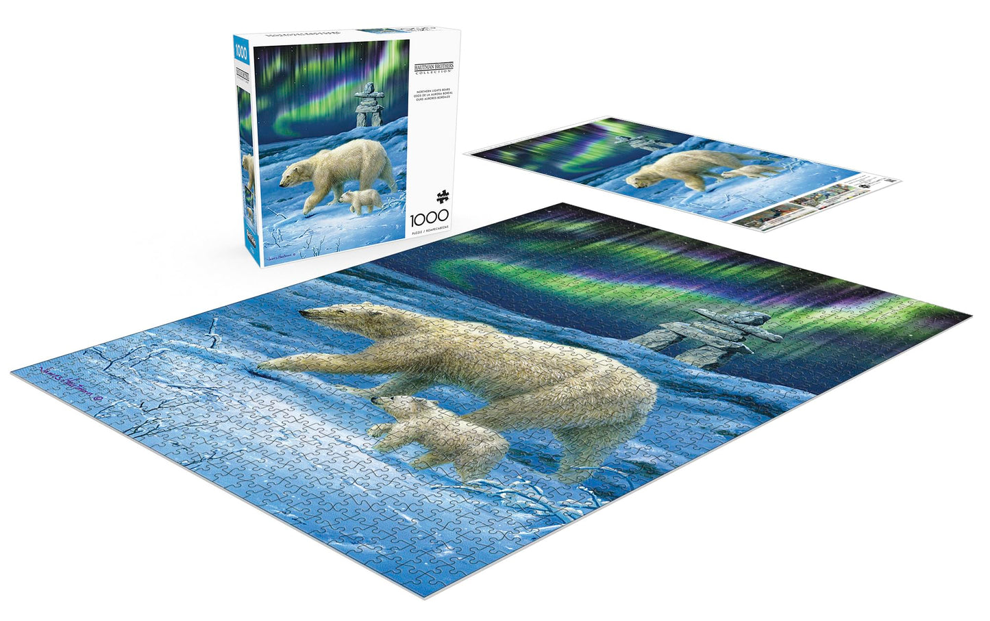 Buffalo Games - Northern Lights Bears - 1000 Piece Jigsaw Puzzle for Adults