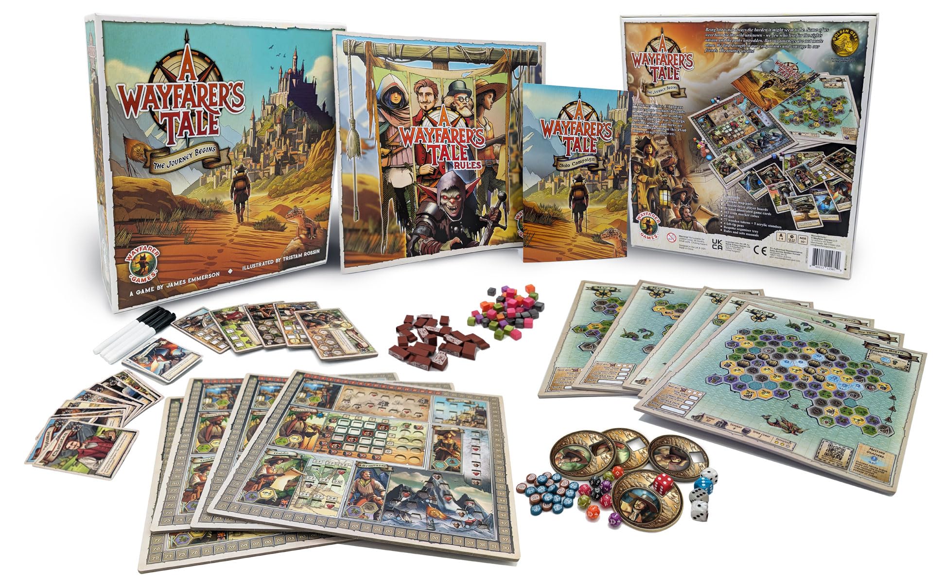 A Wayfarer’s Tale: The Journey Begins - Strategic Board Game for 1-4 Players, Ages 10+, 45-60 Minutes, with Narrative Solo Mode | A Map-Based Game