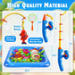 CozyBomB™ Magnetic Fishing Toys Game Set for Kids | Water Table Bathtub Kiddie Pool Party Pole Rod Net, Outdoor Plastic Floating Fish, Toddler Bath