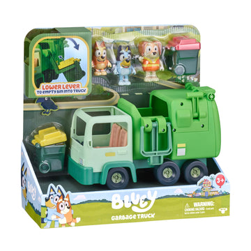 Bluey Garbage Truck Playset, Bingo & Bin Man Figures, Interactive Lever