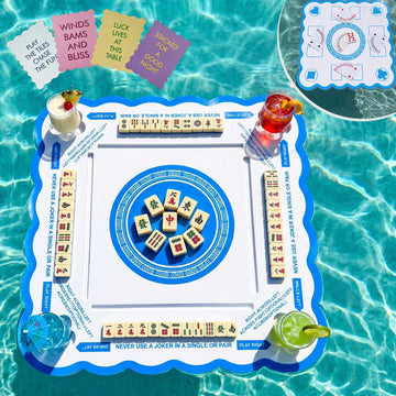 Floating Mahjong Table for Pool, Double-Sided Waterproof Game Tray for Mahjong, Poker, Cards & Dominoes - Portable Water Float Board for Adults, Hot