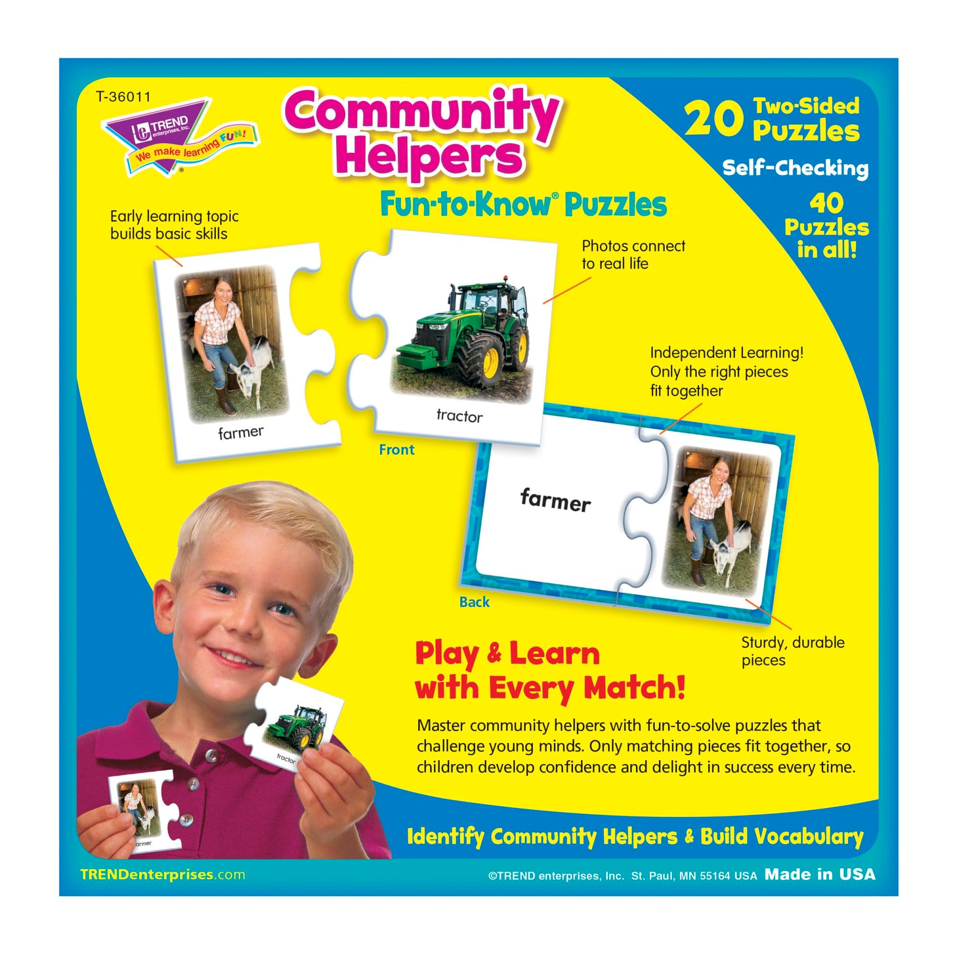 TREND enterprises, Inc. Community Helpers Fun-to-Know Puzzles