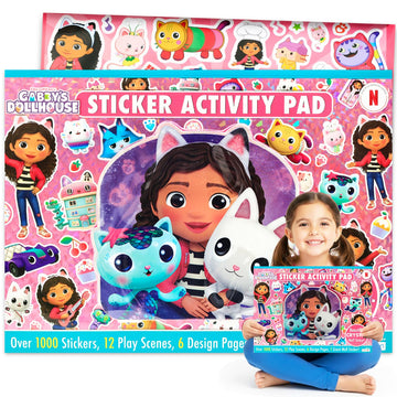 Gabby's Dollhouse Ultimate Sticker Activity Pad - 1000+ Reusable Gabby's Dollhouse Stickers On Giant Sticker Sheet Coloring Pad 14" x 10"