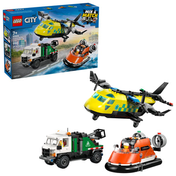 LEGO City Airplane, Service Truck & Hovercraft Remix Building Toy for Kids - Mix & Match Emergency Vehicle & Truck Toys for Pretend Play - Gift Idea