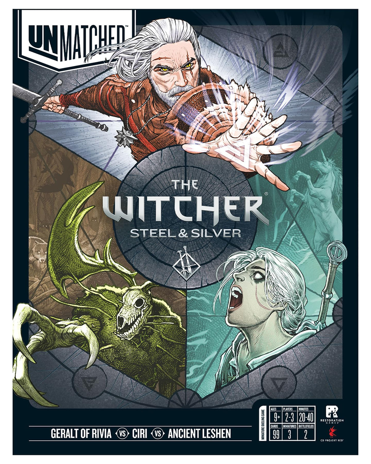 Restoration Games Unmatched The Witcher Steel & Silver