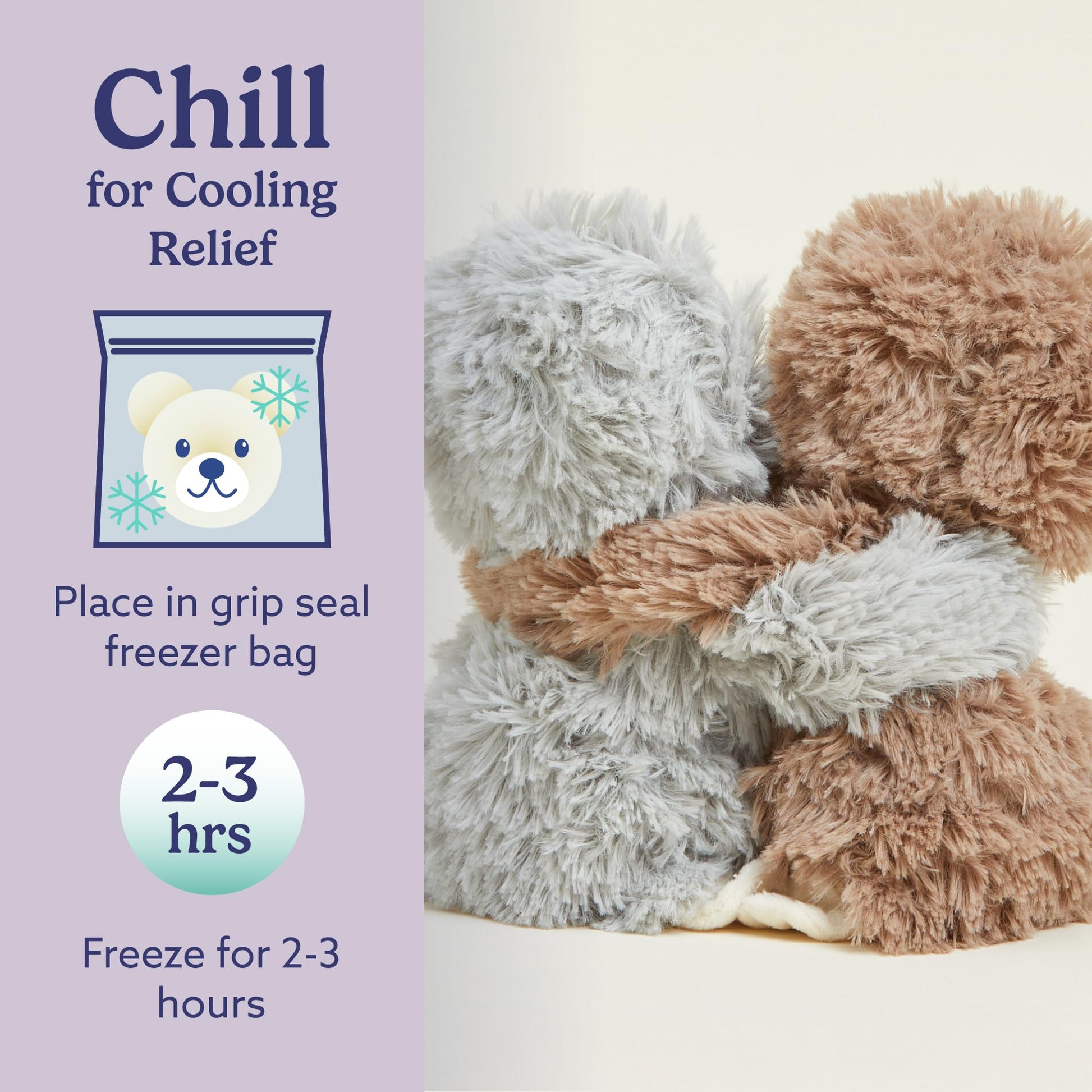 warmies Hugs Duo, Microwavable & Weighted Stuffed Animals, Sloth - Heated Stuffed Animal Plushie for Warmth & Comfort - Cute Soft Plush Toys