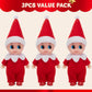 JOYIN 3PCS Christmas Red Tiny Elf Doll Soft Plush Toy for Xmas Decor Gift Accessories and Props, Christmas Party Decoration and Stocking Stuffers