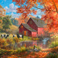 SUNSOUT INC - Farm Pond - 1000 pc Large Piece Jigsaw Puzzle by Artist: Abraham Hunter - Finished Size 27" x 35" - MPN# 69417