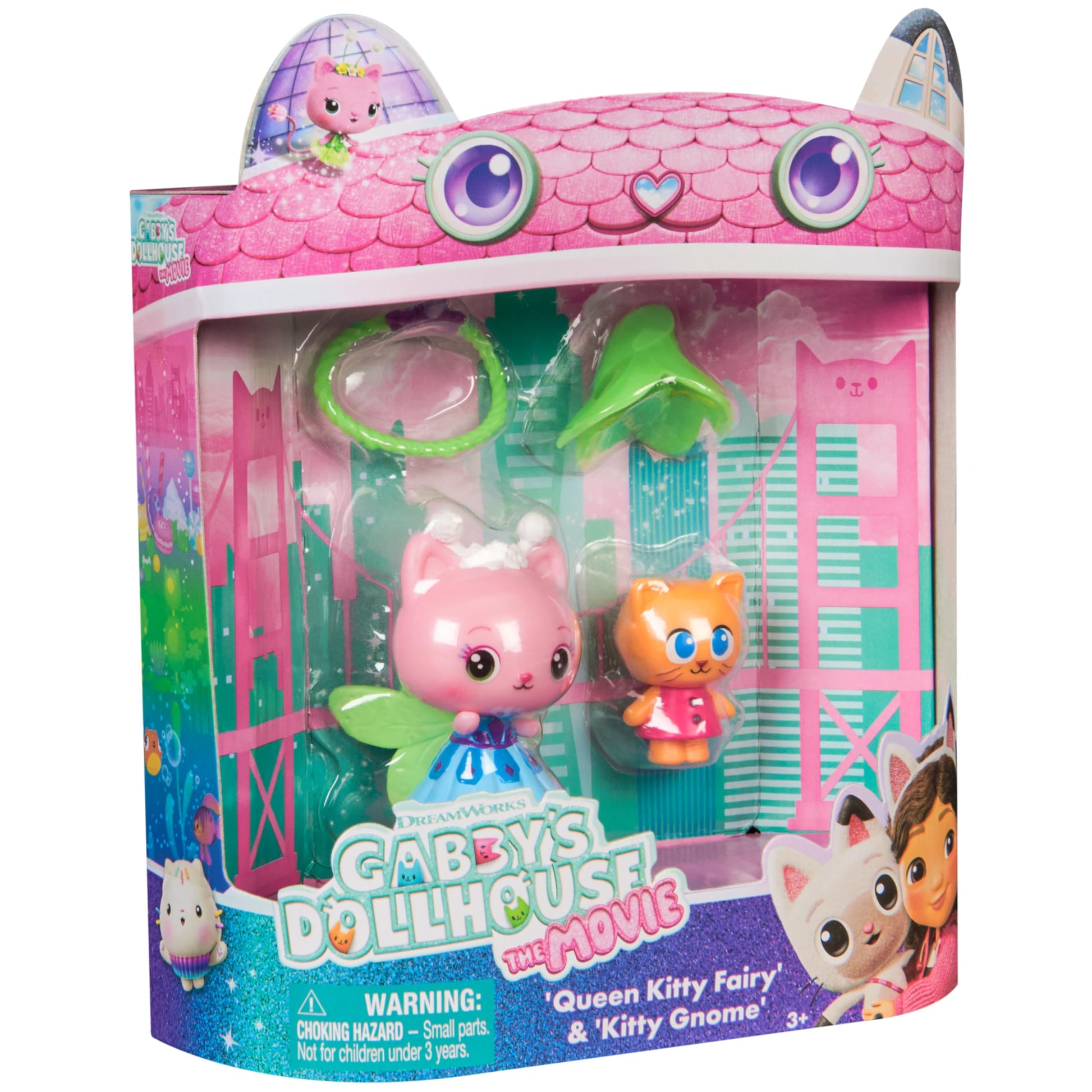 DREAMWORKS GABBY'S DOLLHOUSE: The Film Queen Kitty Fairy & Kitten Gnome Figure Set with 2 Accessories, for Children from 3 Years
