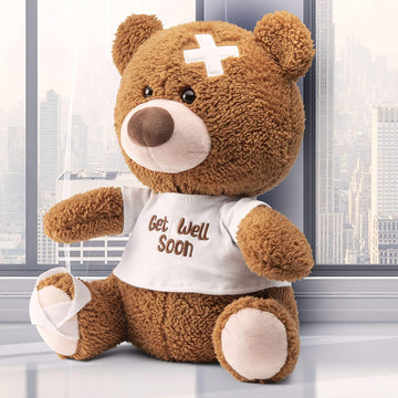 PREXTEX 12-Inch Get Well Soon Plush Bear - Soft Stuffed Teddy Bear - Get Well Soon Gifts for Kids Stuffed Animals - Get Well Soon Stuffed Toy - Get