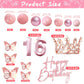 16th Birthday Rose Gold Cake Topper Set Sweet 16 Candles Cake Decorations
