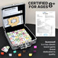 Queensell Mexican Train Dominoes Set with Wooden Hub, Domino Tile Board Games - Double 12 Dominos Set for Family Game Night for Adults and Kids Ages 8