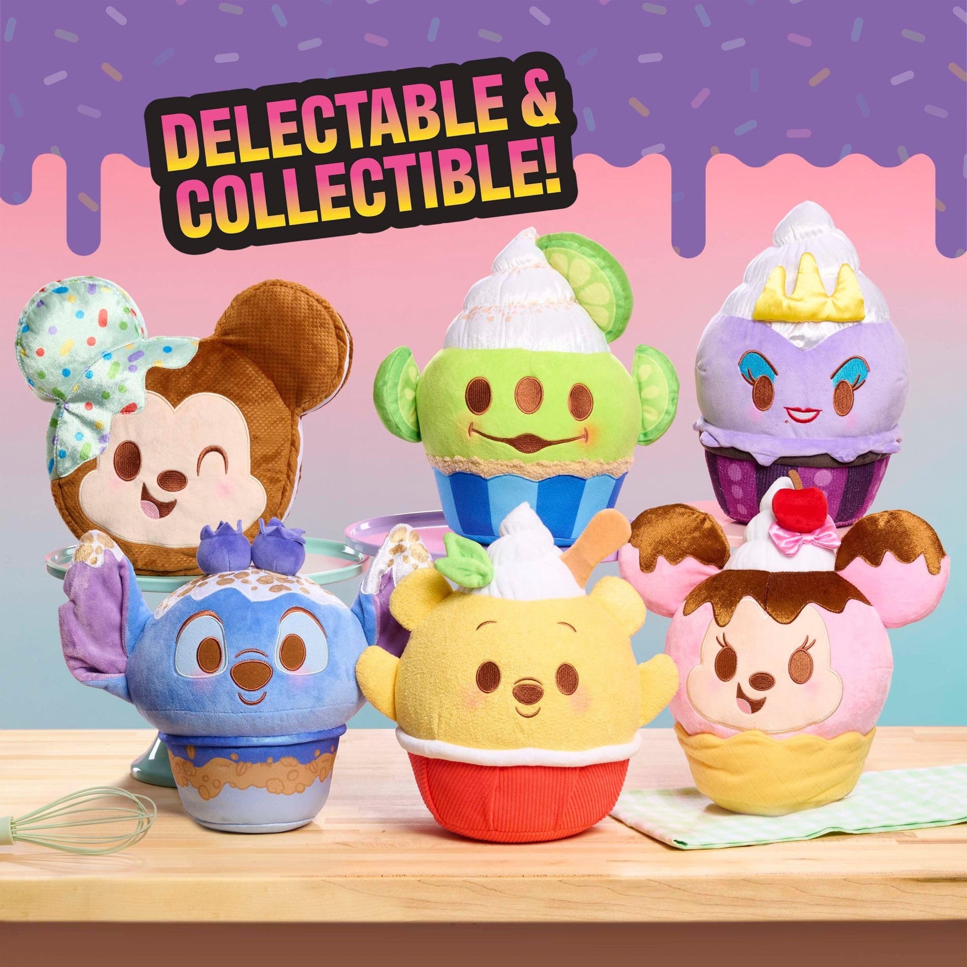 Disney Munchlings Squeeze-A-Munch Large Scented Blueberry Crumble Frozen Yogurt Stitch 10-inch Plush, Kids Toys for Ages 0+ by Just Play