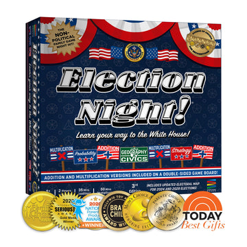 Semper Smart Games Election Night! A Super Fun Board Game to Learn Math, Geography, and Civics with Dice - Updated Electoral College Game for Kids