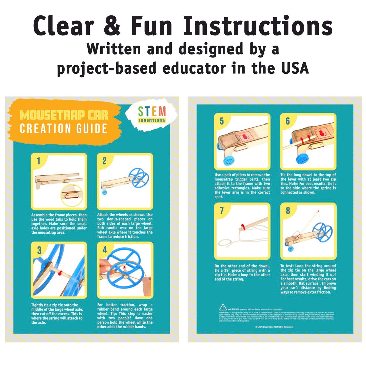Mousetrap Car Kit, 2-Pack - Mousetrap-Powered Physics Project, Ages 8+