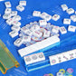 HBLEDOT Mahjong Racks with Pushers - Premium One-Piece Rotating Acrylic Racks with 4 Colors, Compatible with American Mahjong