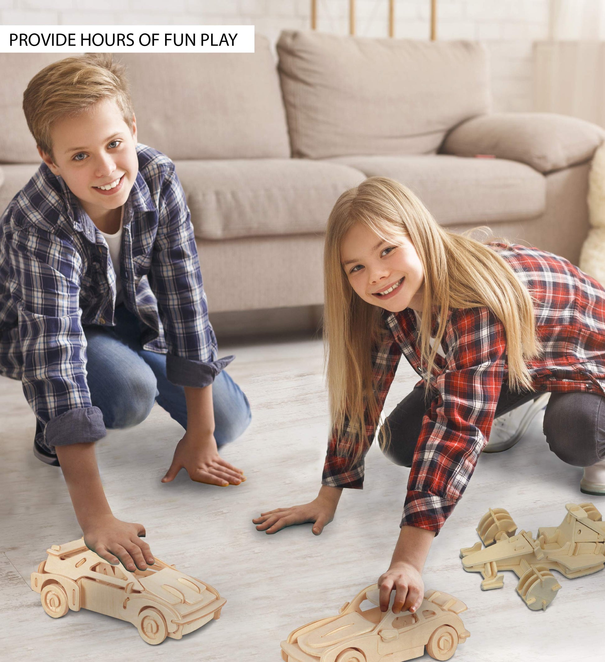 Puzzled Bundle of Cars: F-20, P911, and Race Car Wooden 3D Puzzles Construction Kits - Fun & Educational DIY Racing Toys, Assemble Model Unfinished