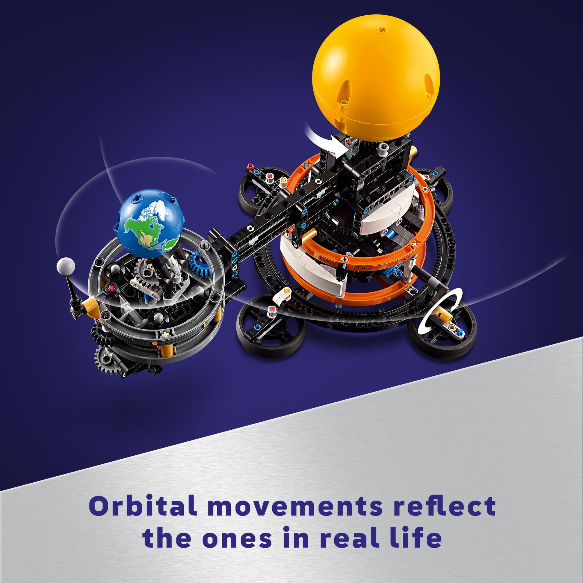 LEGO Technic Planet Earth and Moon in Orbit Building Set, Outer Space Birthday Gift for 10 Year Olds, Solar System Toy for Imaginative, Independent